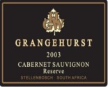 Grangehurst Cabernet Sauvignon Reserve 2003 Wine